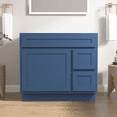 thumbnail image 1 of Vanity Art 36 Inch Single Shutter Door Bathroom Vanity Base Cabinet with 2 Functioning Shaker Drawers, Strudy Floor Mount Storage Cabinet Organizer for Bedroom, Living Room, Kitchen, VA4036-2RBLUE, 1 of 12