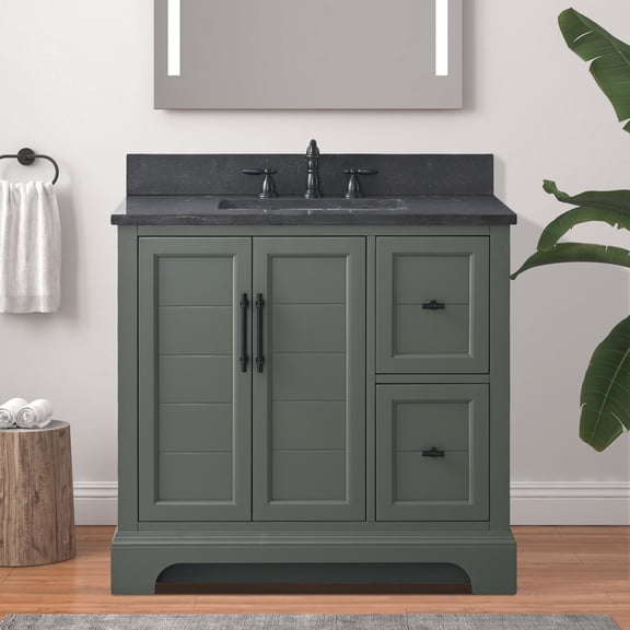 Vanity Art 36 Inch Single Bathroom Vanity with Sink and Top - Modern Freestanding Cabinet with Soft Closing Doors and Drawers