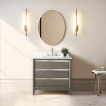 Vanity Art 36" Single Freestanding Bathroom Vanity with Sink and Engineered Marble Top