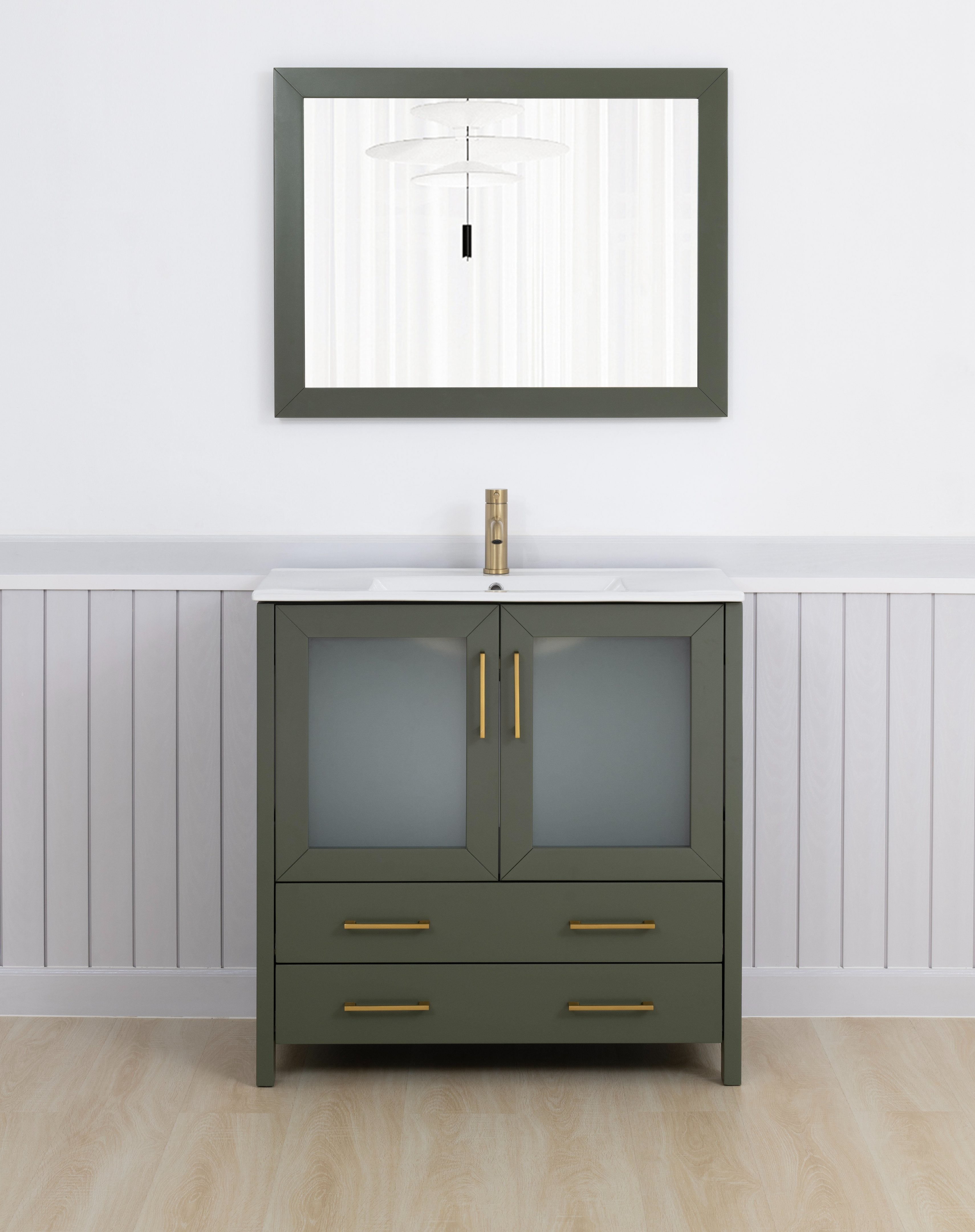 Vanity Art 36" Single Sink Freestanding Bathroom Vanity Set with ...