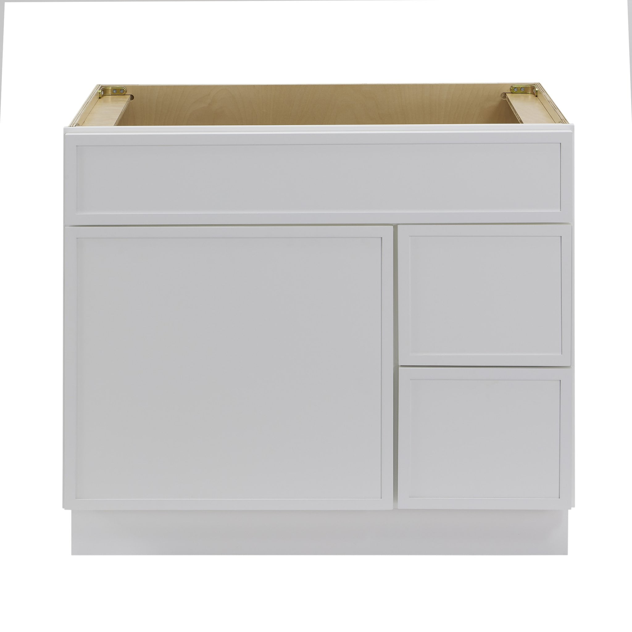 36" White Birch Plywood Freestanding Single Base Cabinet with Soft Close Door