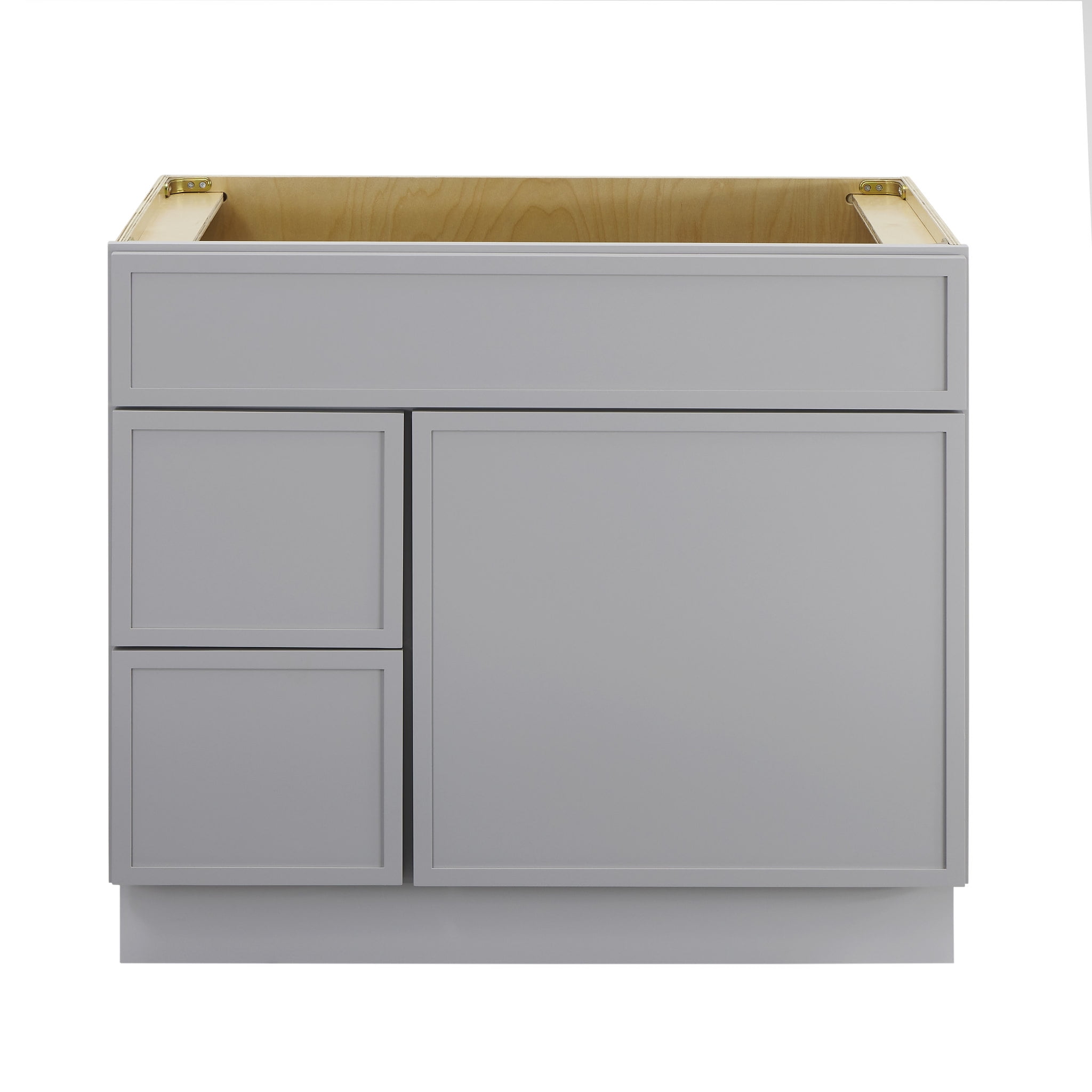 Gray 36" Birch Plywood Freestanding Single Base Cabinet with Soft Close Door