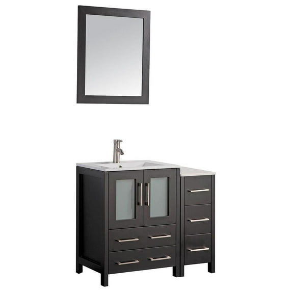 Vanity Art VA3024-36E 36 in. Single Sink Bathroom Vanity Set, Espresso