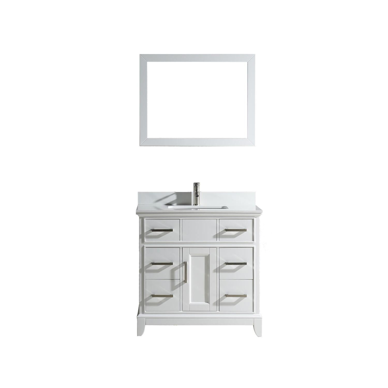 Vanity Art 36 inch single sink bathroom vanity set with super white