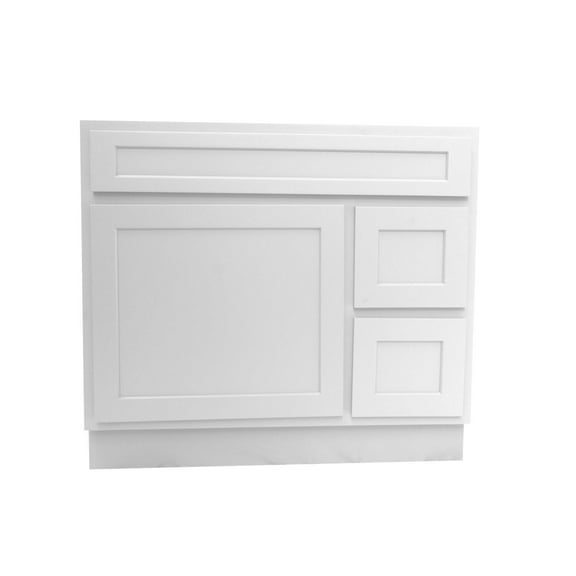 Vanity Art VA4036-2RW 36 in. Vanity Cabinet with Knockdown, White