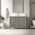 thumbnail image 1 of Vanity Art 42" Bathroom Vanity with Sink and Engineered Marble Top, Freestanding Storage Cabinet with 2 Drawers, 1 Shelf and Flip Down Tray, 1 of 6