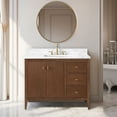 thumbnail image 1 of Vanity Art 42" Double Door Bathroom Vanity with Sink, Freestanding Storage Cabinet with Engineered Marble Top, Flip Down Tray, Drawer, and Shelf, 1 of 8