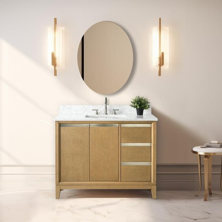 Vanity Art 42 in. W x 22 in. D x 34 in. H Single Sink Bathroom Vanity Cabinet in Vintage Green with Engineered Marble Top Vanity Art 42 in. W x 22 in. D x 34 in. H Single Sink Bathroom Vanity Cabinet in Vintage Green with Engineered Marble Top