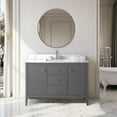thumbnail image 1 of Vanity Art 48" Double Door Bathroom Vanity with Sink, Freestanding Storage Cabinet with Engineered Marble Top, Flip Down Tray, Drawer, and Shelf, 1 of 8