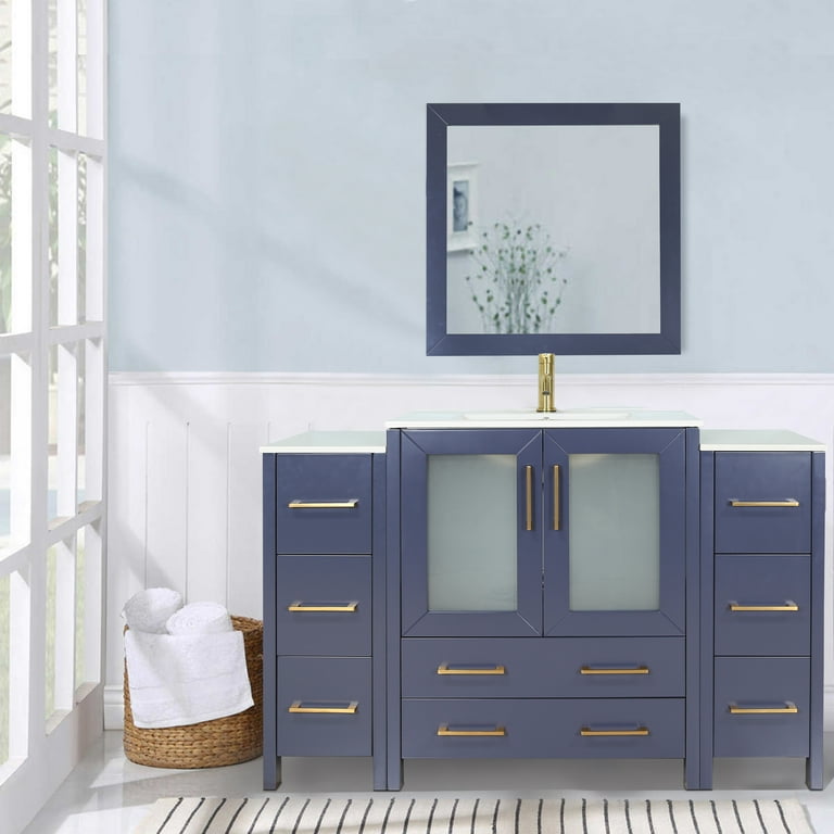 Brescia 30 in. W x 18 in. D x 36 in. H Bath Vanity in Grey with Vanity Top in WH