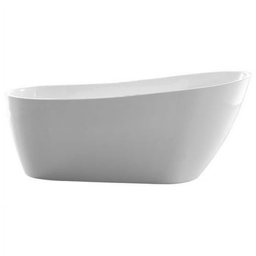 Vanity Art 55'' x 28'' Freestanding Bathtub Acrylic Soaking