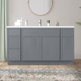 thumbnail image 1 of Vanity Art 57" Freestanding Bathroom Vanity Cabinet without Top in Smoky Gray, 1 of 6