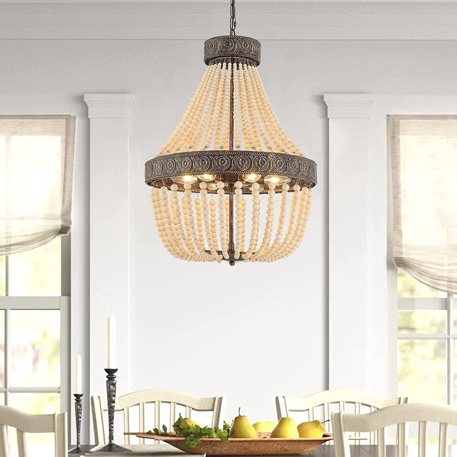Photo inspiration: Gallery Detail: Vanity Art 6 Light Unique Tiered Chandelier With Beaded Accents
