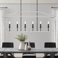 thumbnail image 1 of Vanity Art 6 Lights Kitchen Island Linear Pendant Chandelier Modern Hanging Lighting Farmhouse Light Fixtures for Over Dining Table Kitchen Living Room 12036-CW-BK, 1 of 9