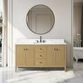 thumbnail image 1 of Vanity Art 60" Bathroom Vanity with Sink, Freestanding Storage Cabinet with Engineered Marble Top, Flip Down Tray, Drawer, and Shelve, 1 of 7