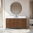 thumbnail image 1 of Vanity Art 60" Bathroom Vanity with Sink, Freestanding Storage Cabinet with Engineered Marble Top, Flip Down Tray, Drawer, and Shelve, 1 of 6