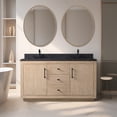 thumbnail image 1 of Vanity Art 60" Double Bathroom Vanity with Sink, Freestanding Bath Storage Cabinet with Black Limestone Top, 1 of 5
