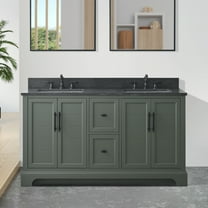 Vanity Art 60 Inch Double Sink Bathroom Vanity with Ceramic Sink and Stone Top | Undermount Rectangular Sink Cabinet Soft Closing Doors, Dovetailed Drawers, No Mirror VA5060-DVG