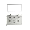 thumbnail image 1 of Vanity Art 60 inch double sink bathroom vanity set with super white engineered marble top., 1 of 10