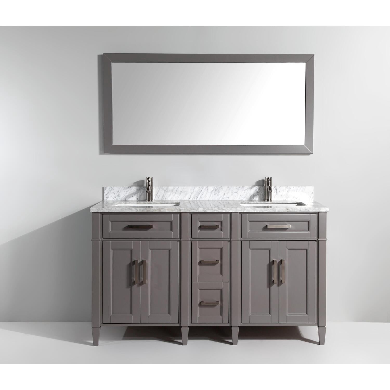 Vanity Art 60 in. Single Sink Bathroom Vanity Set - Gray - Walmart.com