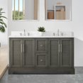 thumbnail image 1 of Vanity Art 60 x 22 x 34 in. Single Sink Bathroom Vanity with Quartz Top & Backsplash, Silver Gray, 1 of 10