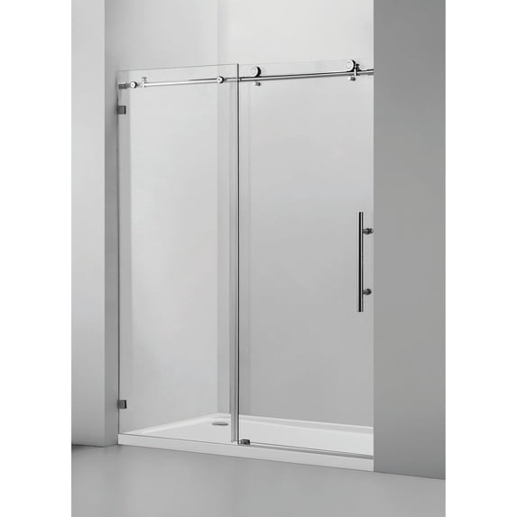 Vanity Art 56–60" W x 76" H Frameless Bypass Sliding Shower Door with Explosion-Proof Clear Glass