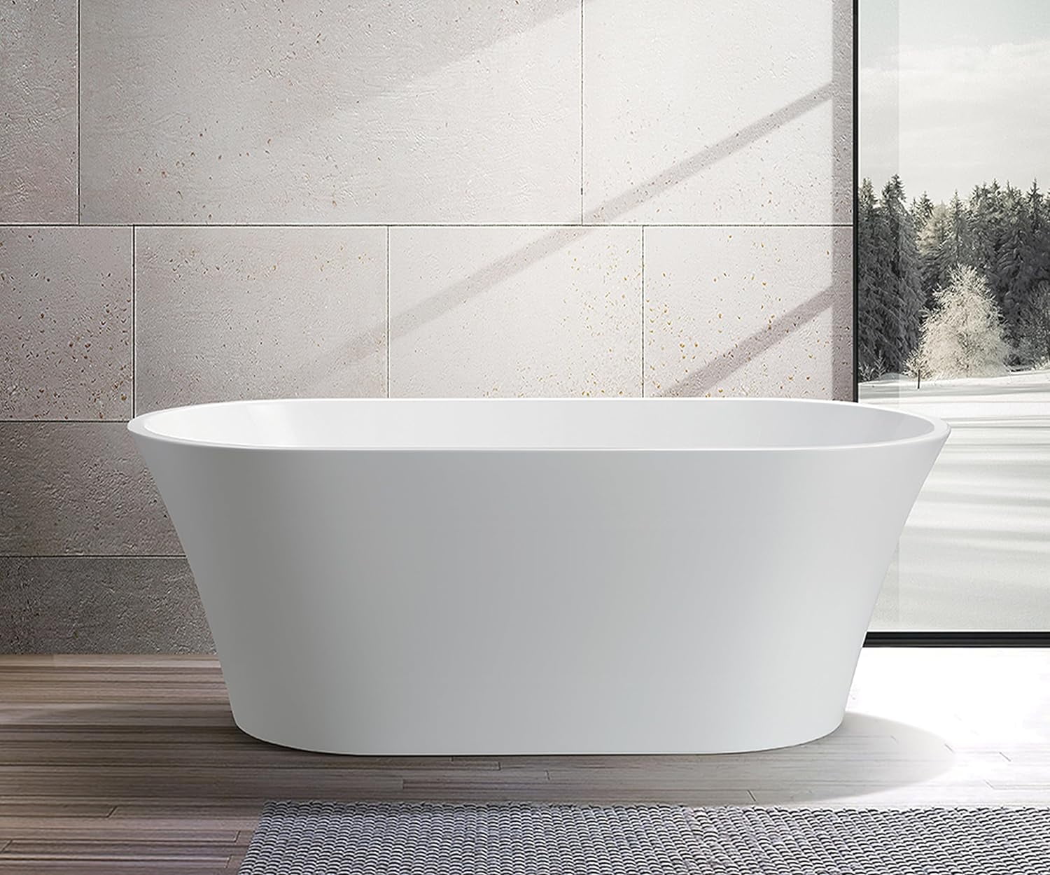 Antony 63" White Acrylic Freestanding Soaking Bathtub
