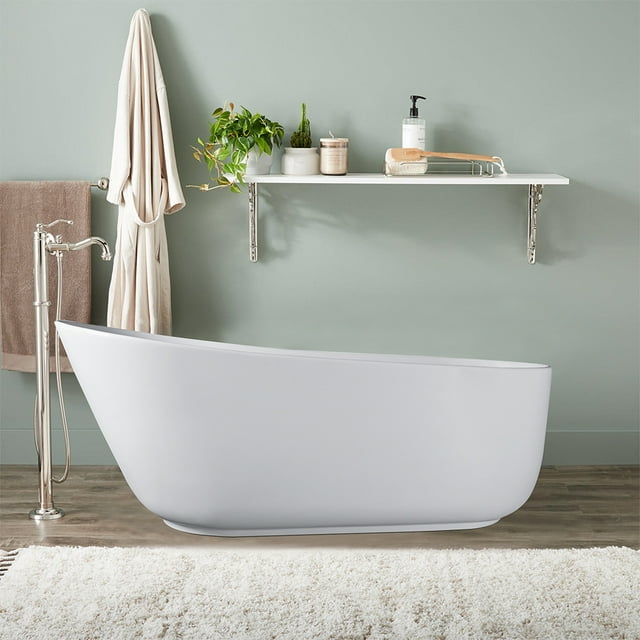 Vanity Art 67" 32" Solid Surface Resin Stone Freestanding Bathtub