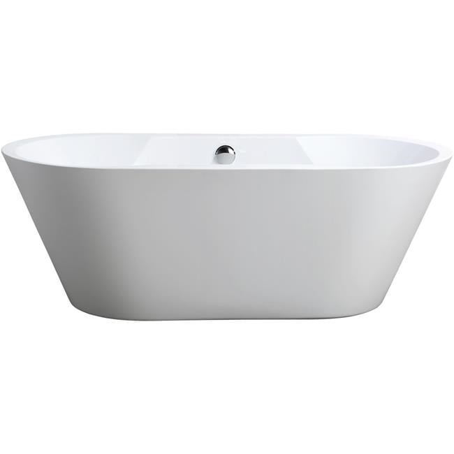 67'' White Acrylic Freestanding Soaking Bathtub