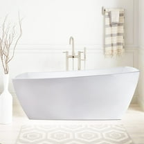 Vanity Art 67" x 31" Acrylic Freestanding Bathtub Contemporary Soaking Tub with Overflow and Pop-Up Drain, VA6841