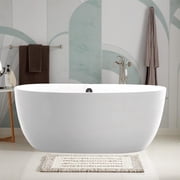 Vanity Art 67" x 32" Acrylic Freestanding Bathtub Contemporary Soaking Tub with Overflow and Pop-Up Drain, VA6833