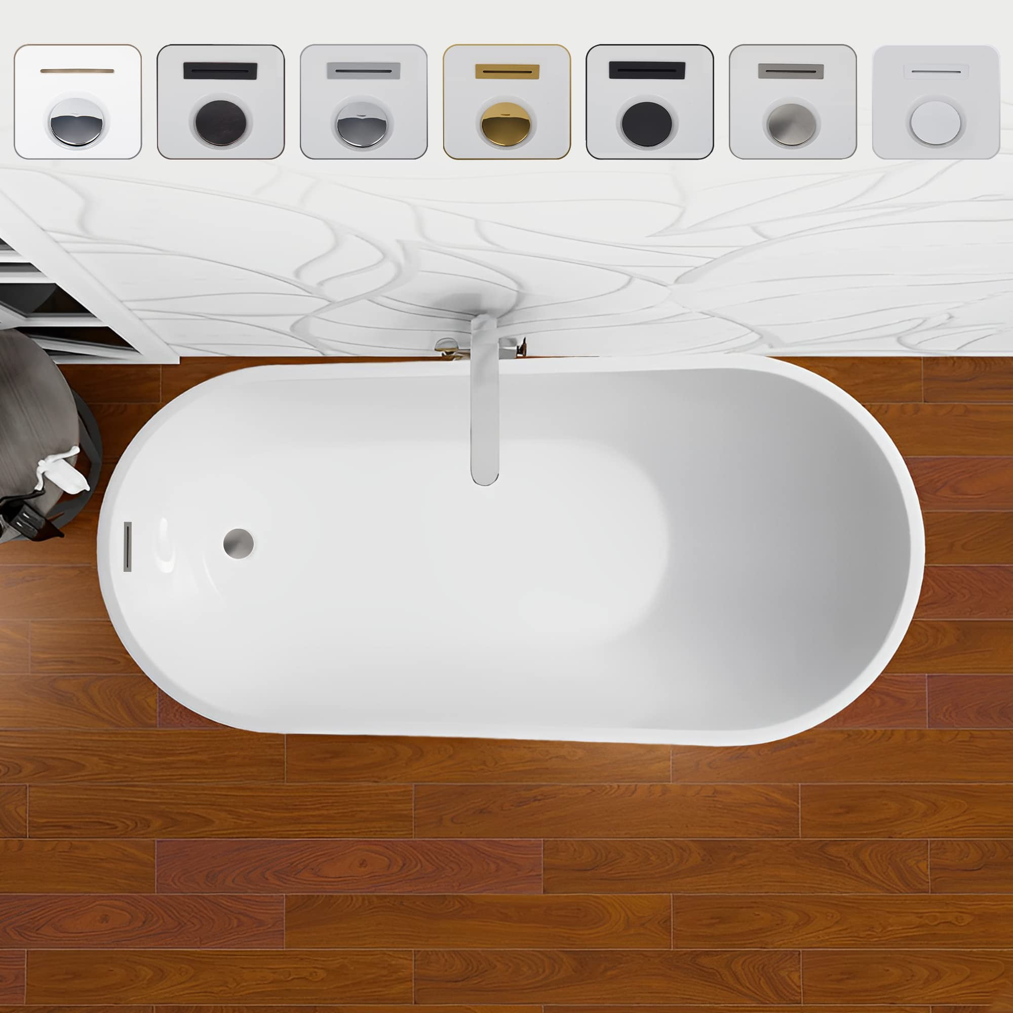 Cora 67" White Freestanding Acrylic Bathtub