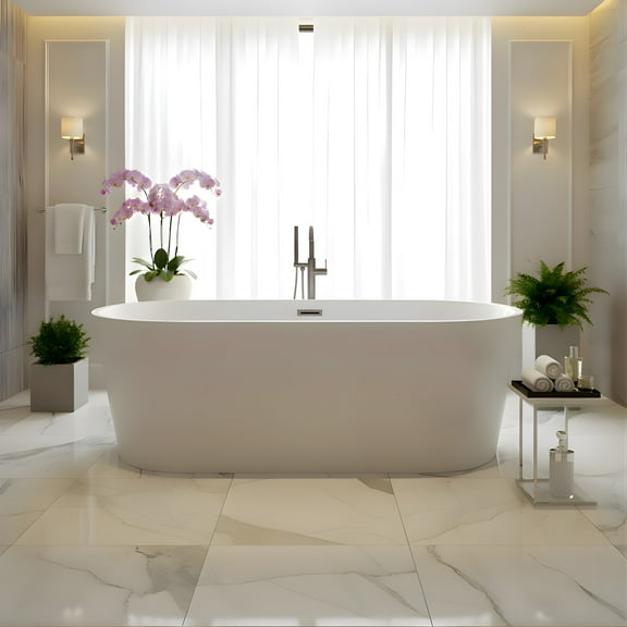 Vanity Art 68" Acrylic Freestanding Soaking Bathtub