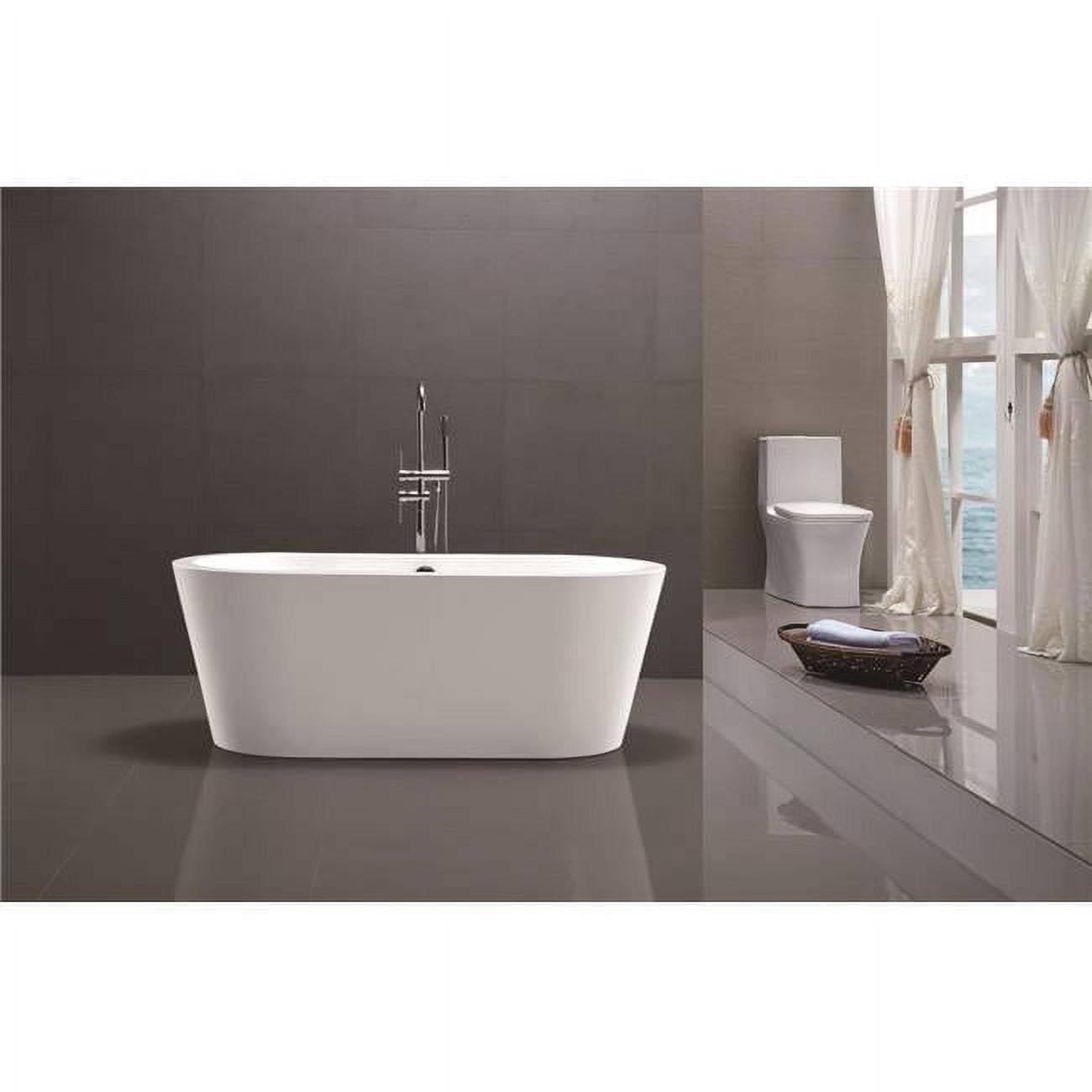 67.7" Black and White Acrylic Freestanding Bathtub