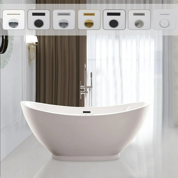 Vanity Art 69'' x 32'' Freestanding Soaking Bathtub