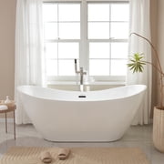 Vanity Art Mulhouse 71 Acrylic Freestanding Soaking Bathtub, White/Matte Black
