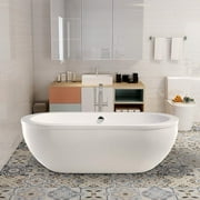 Vanity Art 71 x 34 Freestanding Bathtub Acrylic Soaking