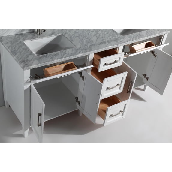 Vanity Art 72 in. Double Sink Bathroom Vanity Set, White