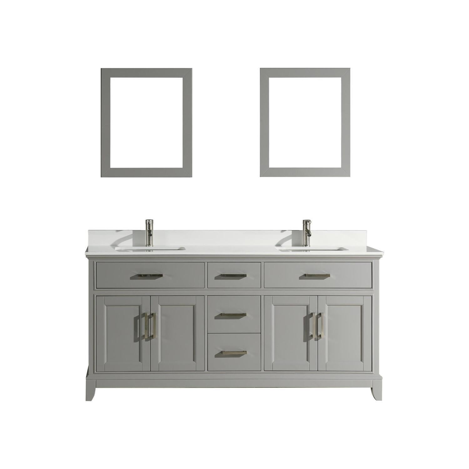 Vanity Art 72 inch double sink bathroom vanity set with super white ...