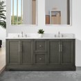 thumbnail image 1 of Vanity Art 72 x 22 x 34 in. Double Sink Bathroom Vanity with Quartz Top & Backsplash, Silver Gray, 1 of 10