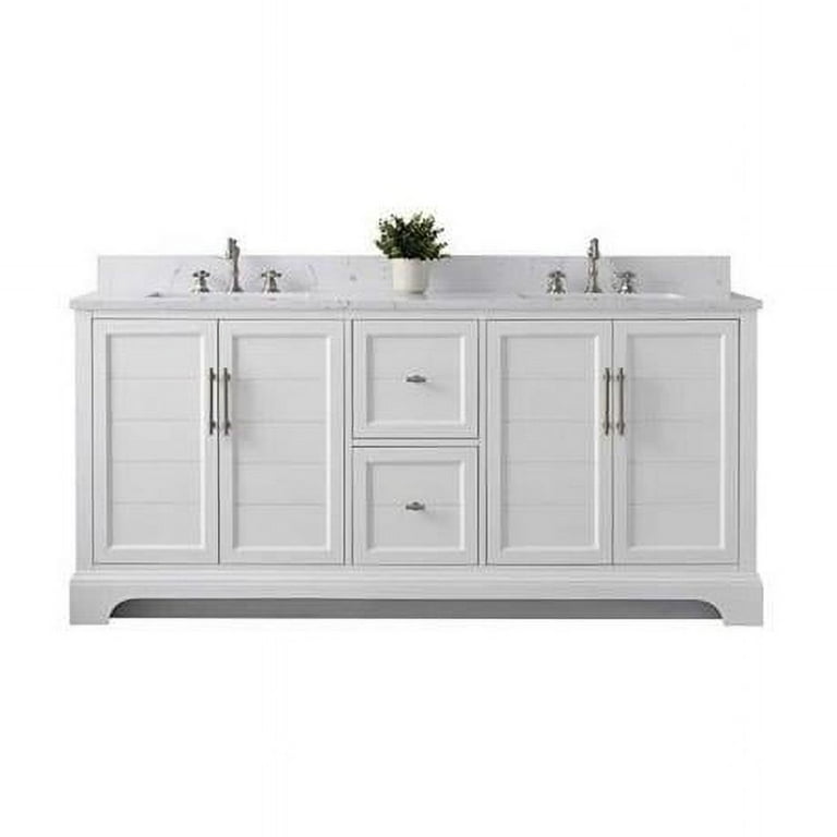 Vanity Art 72 in. W x 22 in. D x 34 in. H Double Sink Bathroom Vanity in Vintage Green with Engineered Marble Top
