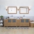 thumbnail image 1 of Vanity Art 96" Double Sink Freestanding Bathroom Vanity Set with Engineered Marble Top and Mirror, 1 of 9