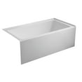 thumbnail image 1 of Vanity Art Acrylic Alcove Bathtub with 3 Side Tiling Flange, 60 x 32 inches Slip Resistant Surface 118-Degree Backrest Shower Tub, Reinforced Fiberglass Left Drain Soaking Tub, 1 of 8