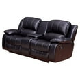 thumbnail image 1 of Vanity Art Modern Solid Bonded Leather Loveseat with Storage Console, Black, 1 of 3