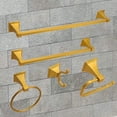 thumbnail image 1 of Vanity Art Brushed Gold Brass 5 Pieces Bathroom Hardware Set, Bath Accessory Kit, Include Towel Bar, Toilet Paper Holder, Robe Hook, and Towel Ring, 1 of 4