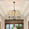 thumbnail image 1 of Vanity Art Lantern 8 Lights Modern Geometric Chandelier Lighting Farmhouse Candle Ceiling Light Fixtures for Living Room Kitchen Dining Room MLT2208LT-EP-BK, 1 of 8