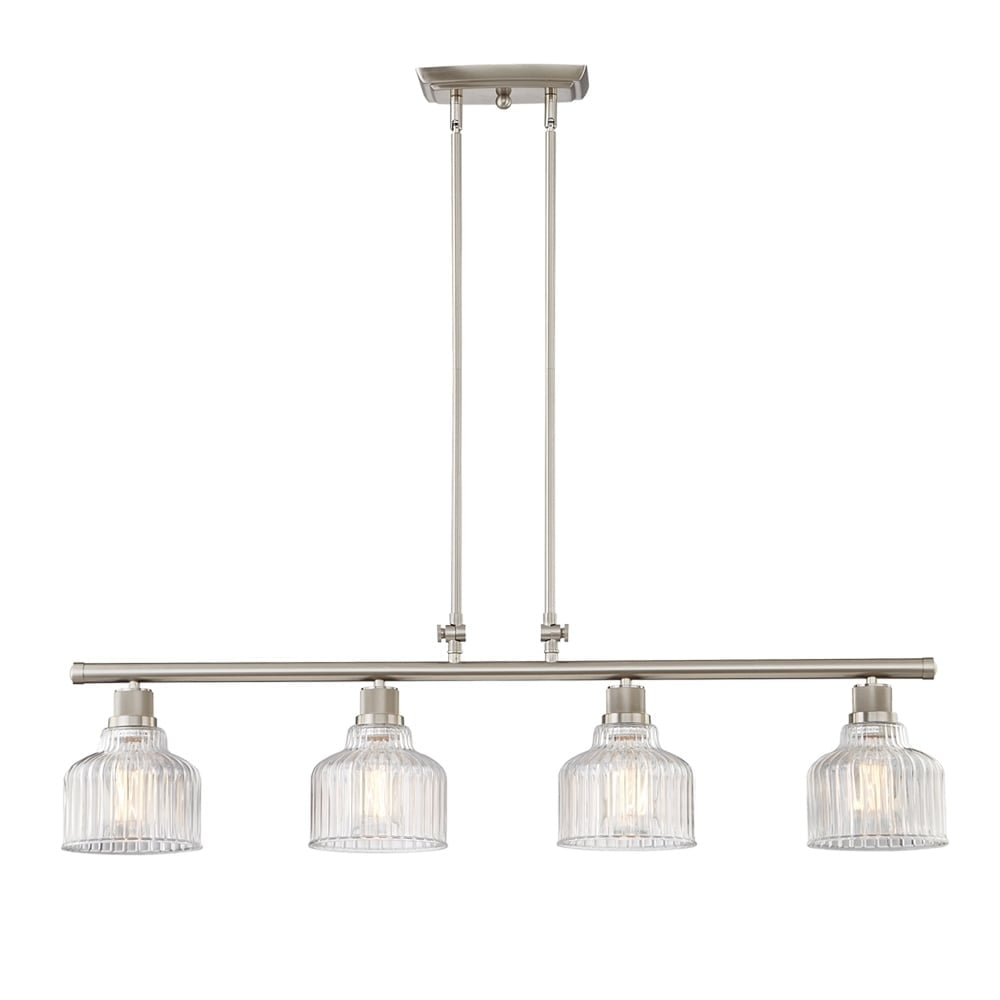 Vanity Art Modern 4-Lights Kitchen Island Pendant Lighting in Satin Nickel  with Clear Glass Shade Farmhouse Hanging Lamp Linear Ceiling Light Fixture  IL209-4SN-CL - Walmart.com, image size:1000x1000