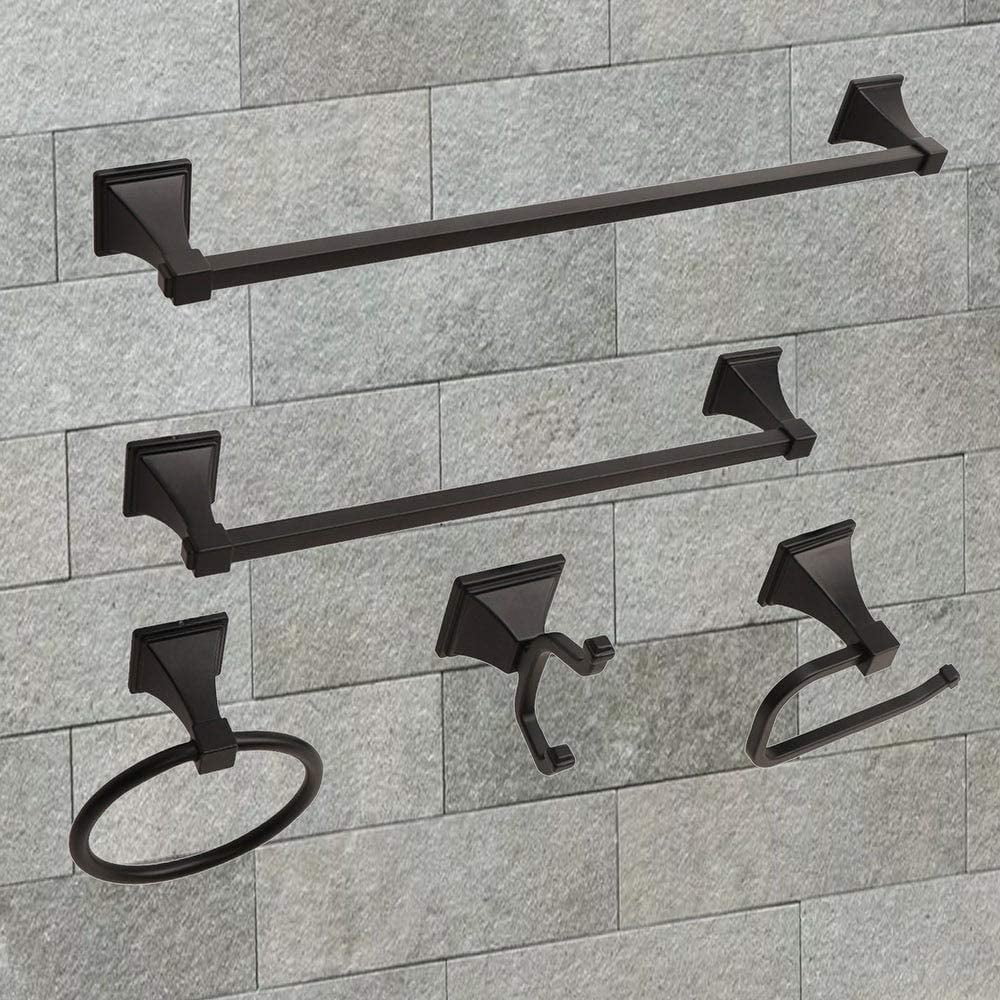 Oil Rubbed Black 5-Piece Metal Bathroom Hardware Set