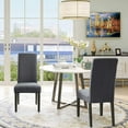thumbnail image 1 of Vanity Art Parsons Upholstered Dining Chair Modern Accent Chair Living Room Armless Side Chair with Wooden Legs (Set of 2) (Gray) UC-6G, 1 of 8