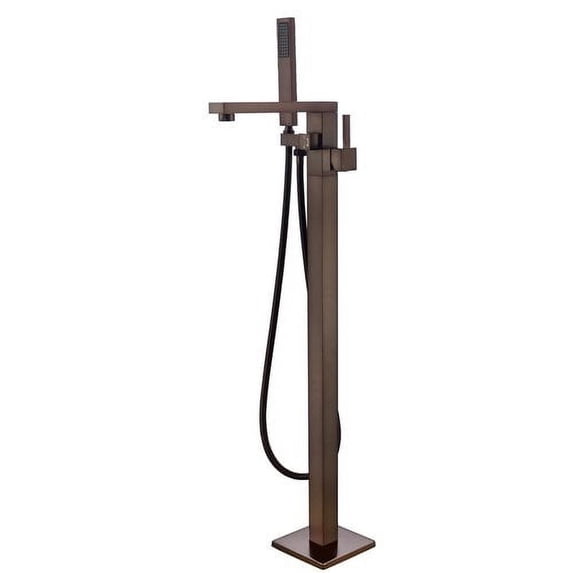 Vanity Art Single Handle Floor Mounted Freestanding Tub Filler with Handshower